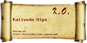 Kalivoda Olga névjegykártya